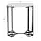 18" White Iron Contemporary Accent Table
